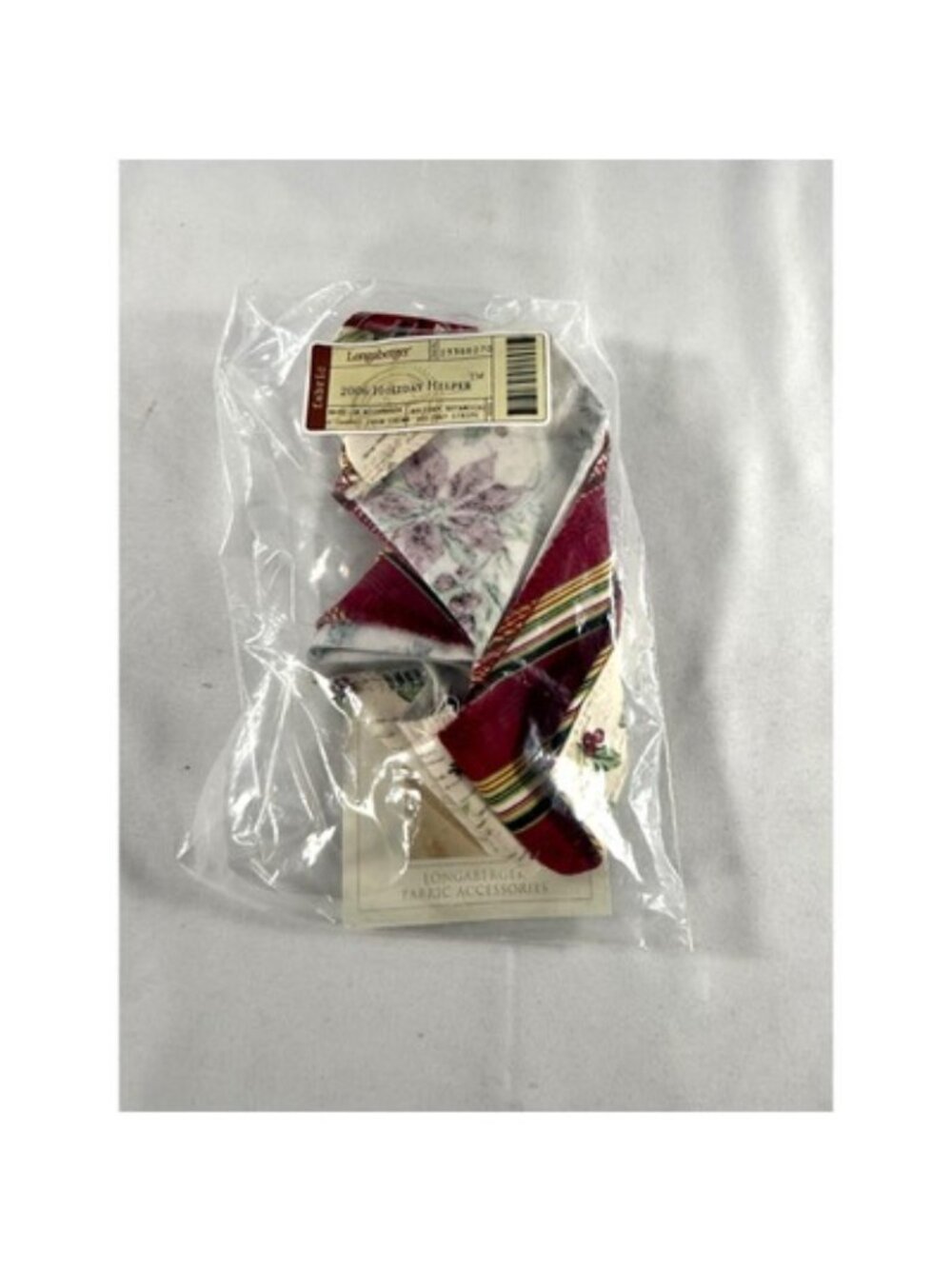 2006 Longaberger Holiday Helper Botanical Stripe Fabric Liner 23366270